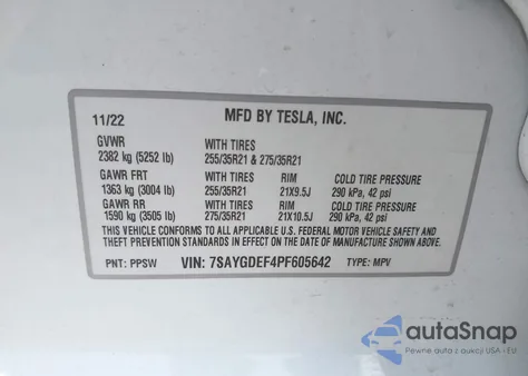 2023 Tesla Model Y Performance Dual Motor All-Wheel Drive из США, поврежденный, VIN 7SAYGDEF4PF605642